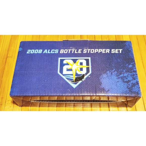 Set Of 4 Tampa Bay Rays 2008 Post Season Commemorative Wine Bottle Stopper NIB - Picture 7 of 10